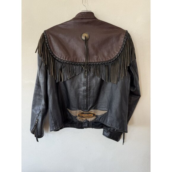 Harley Davidson Women's Willie G. Jacket Large Vintage Leather Jacket Black Red - Picture 2 of 12